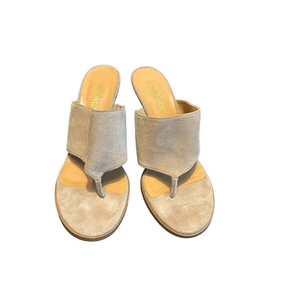 Nine West Women's Suede Helenium Sueded Heeled Sandals SZ 8 womens - Picture 6 of 9